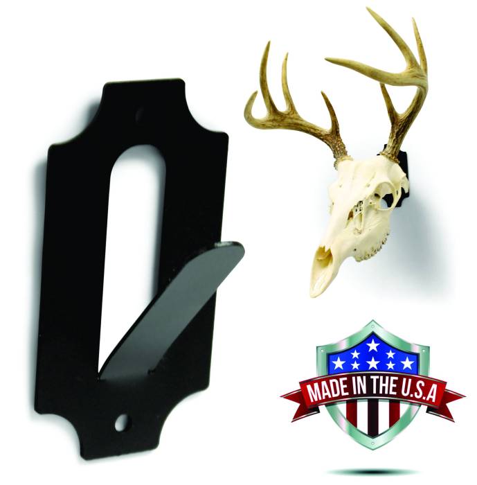 Complete mounting solution: steel skull hanger, USA-made construction, and easy wall installation.